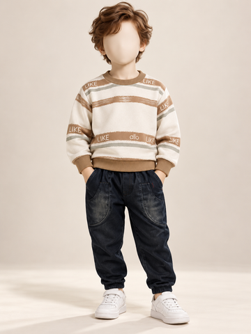 Boys Striped Sweatshirt & Jeans Set - 1 to 4 Years