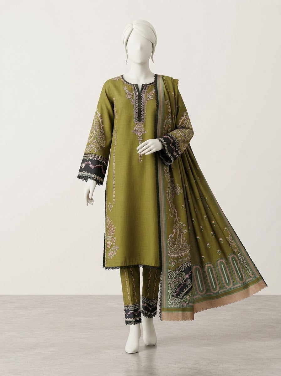 Women Embroidered Premium Winter 3PC Suit