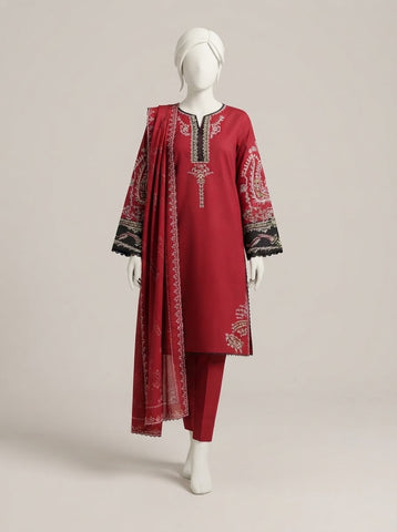 Women Embroidered Premium Winter 3PC Suit
