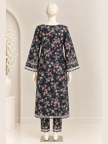 ZW004 - Women Black printed 3PC Casual Suit (Black)