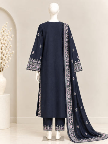 ZW008 - Women Black Embroidered 3PC Formal Suit (Black)