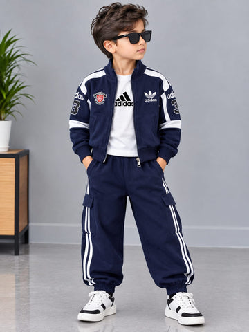 MA407 - Boys Varsity Zipper Jacket & Cargo Trouser Set - 1 to 5 Years