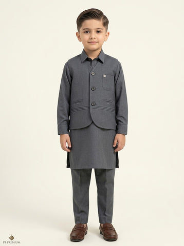 Boys Waistcoat Kurta Shalwar 3-Piece Suit - 1 to 15 Years