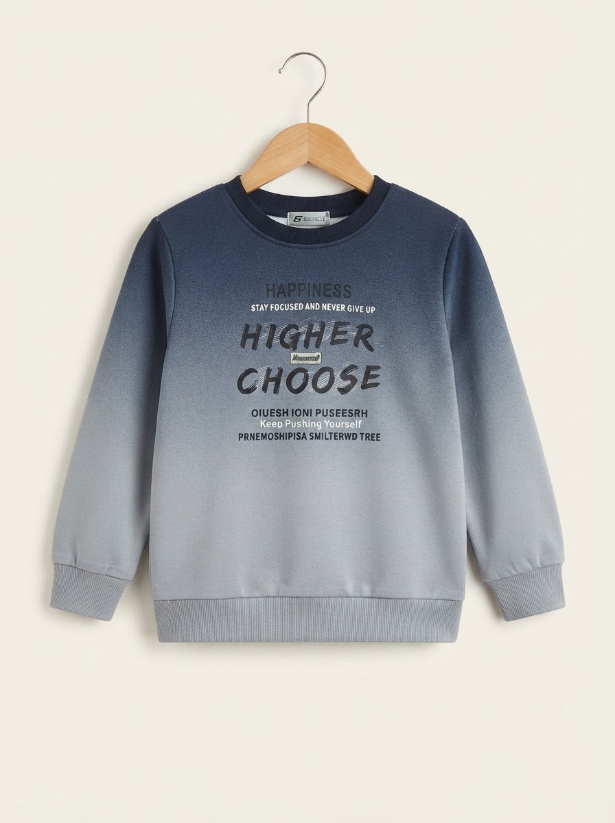 MA738 - Kids Ombre Slogan Print Sweatshirt - 6 to 12 Years