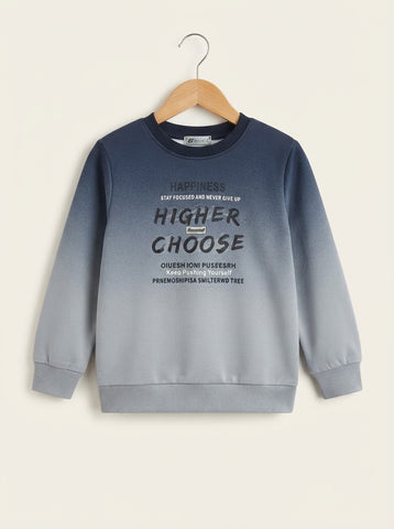 MA738 - Kids Ombre Slogan Print Sweatshirt - 6 to 12 Years