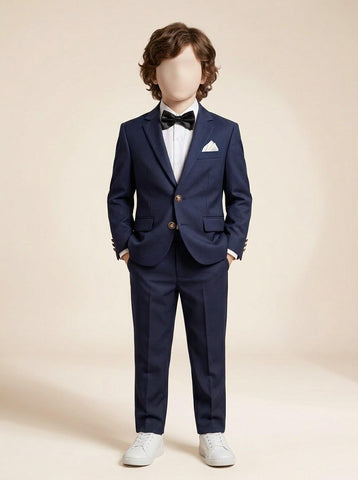 BA060 - Boys Maroon Shawl Collar Tuxedo Suit with Brooch - 1 to 12 Years (Maroon)