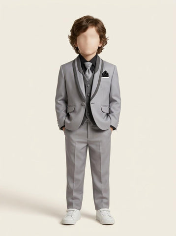 BA177 - Boys Shawl Collar 3-Piece Suit with Waistcoat & Tie - 9 to 12 Years