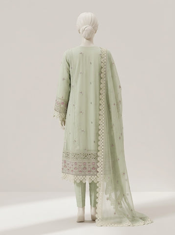 ZA162 - Women Mint Green Embroidered 3PC Formal Suit - Luxury Collection