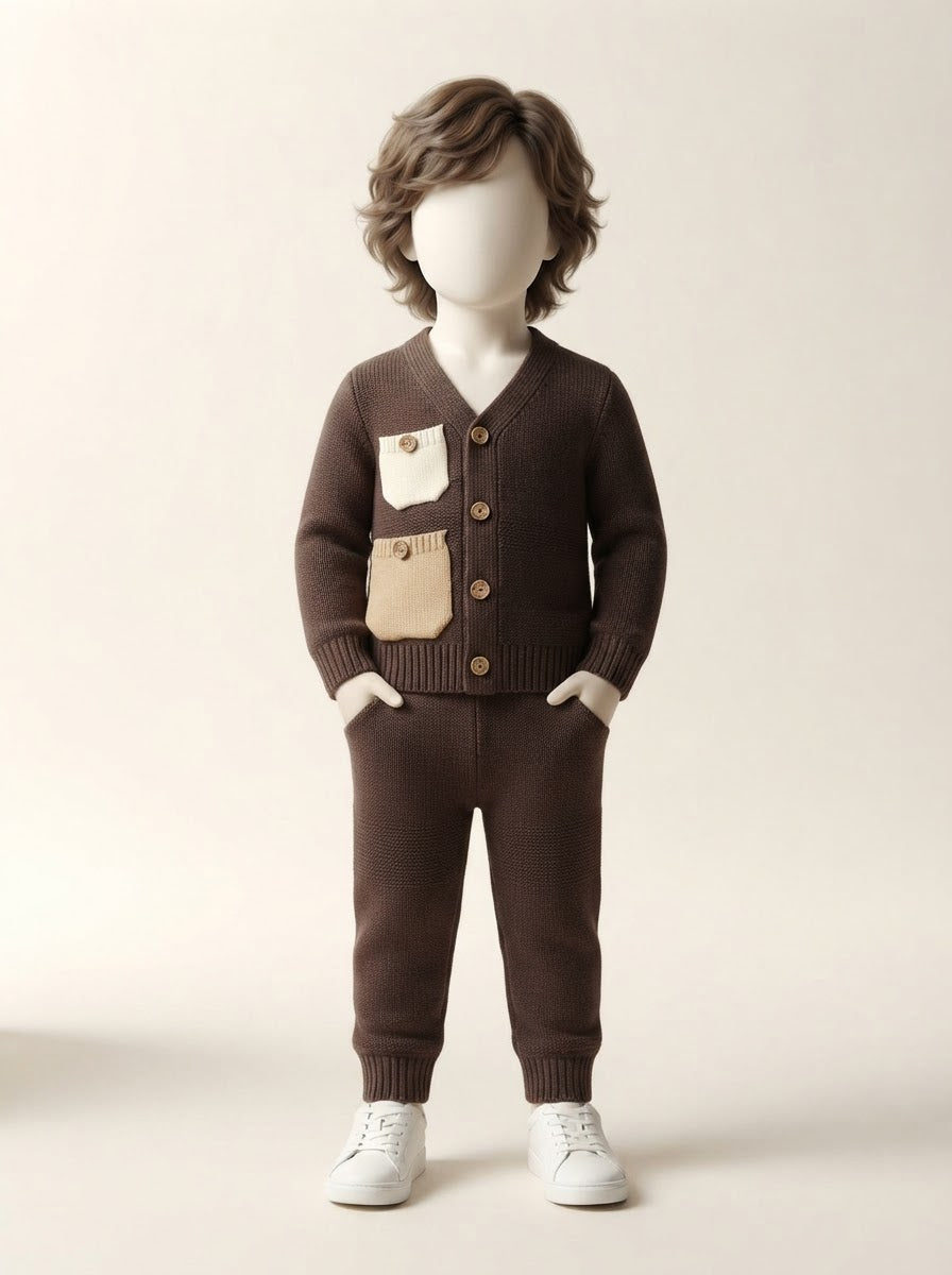 Baby Boys Patch Pocket Knit Cardigan & Pant Set - 3 to 18 Months