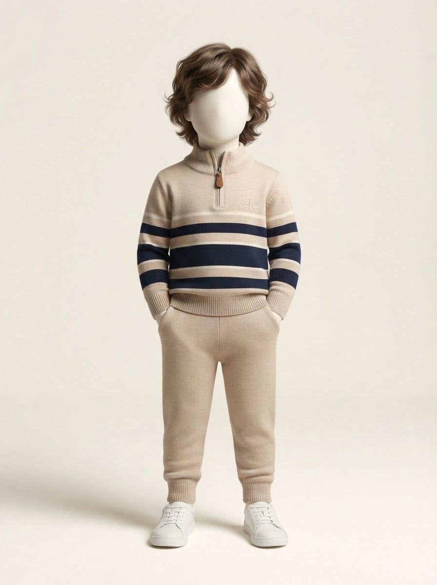 Baby Boys Striped Half-Zip Sweater & Pant Set - 3 to 18 Months