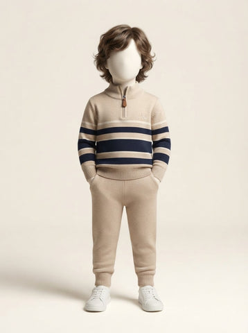 Baby Boys Striped Half-Zip Sweater & Pant Set - 3 to 18 Months