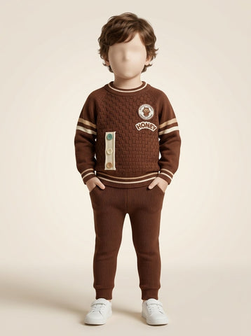 Baby Boys Honey Basket Knit Sweater & Pant Set - 3 to 18 Months