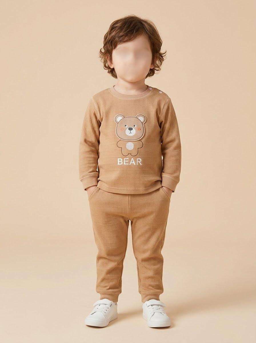 Baby Bear Embroidered Sweatshirt & Pant 2-Piece Set - 3 to 18 Months