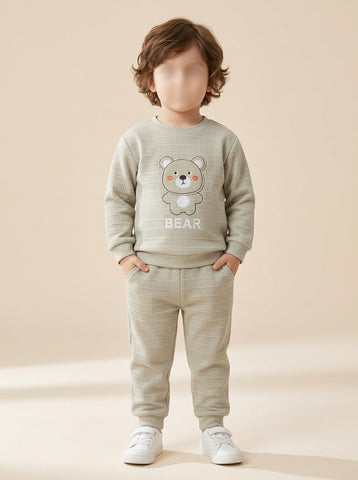 Baby Bear Embroidered Sweatshirt & Pant 2-Piece Set - 3 to 18 Months