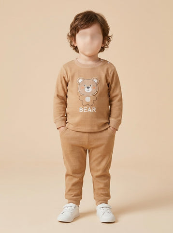 Baby Bear Embroidered Sweatshirt & Pant 2-Piece Set - 3 to 18 Months