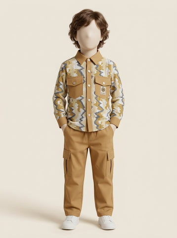 Boys Printed Shirt & Cargo Pant 2-Piece Set - 1 to 5 Years