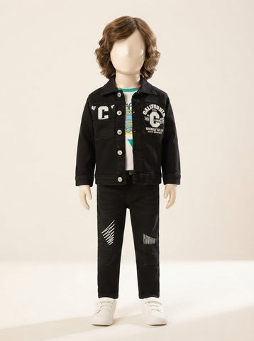 Boys Denim Jacket & Jeans Suit Set - MW190